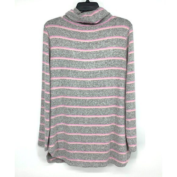 Market & Spruce Molly Top Gray Pink Stripe Cowl Neck Long Sleeve NWT - Picture 8 of 10